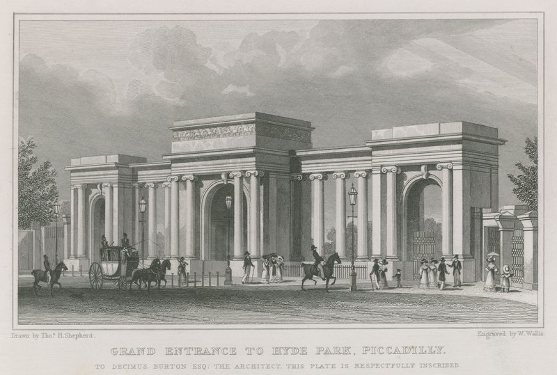 Diadalív, a londoni Hyde Park bejárata alkotó: Thomas Hosmer Shepherd