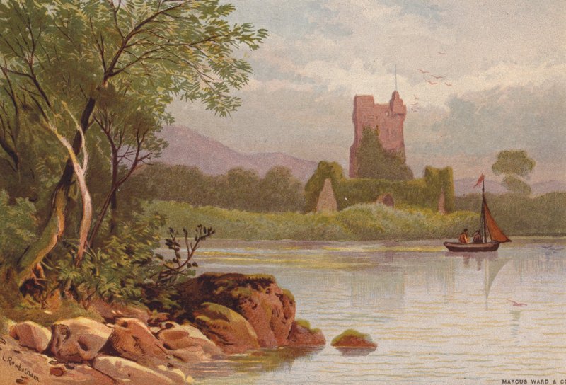 Killarney Lakes, Ross Castle (színes litho) alkotó: Thomas Leeson the Elder Rowbotham