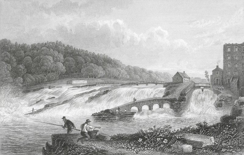 A Coleraine Salmon Leap, Co Londonderry (metszet) alkotó: Thomas Mann (after) Baynes