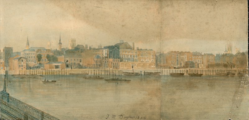 Panoráma a Temzére, az északi oldal, 13 részben alkotó: Thomas Mann Baynes