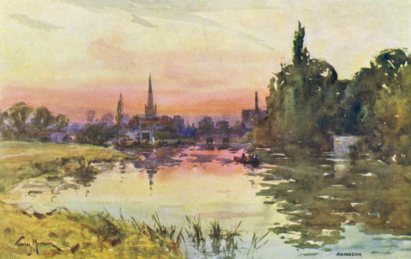 Temze folyó: Abingdon (színes litográfia) alkotó: Thomas Maybank