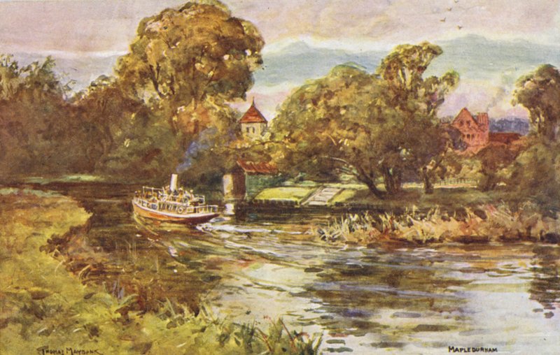 Temze folyó: Mapledurham (színes litográfia) alkotó: Thomas Maybank