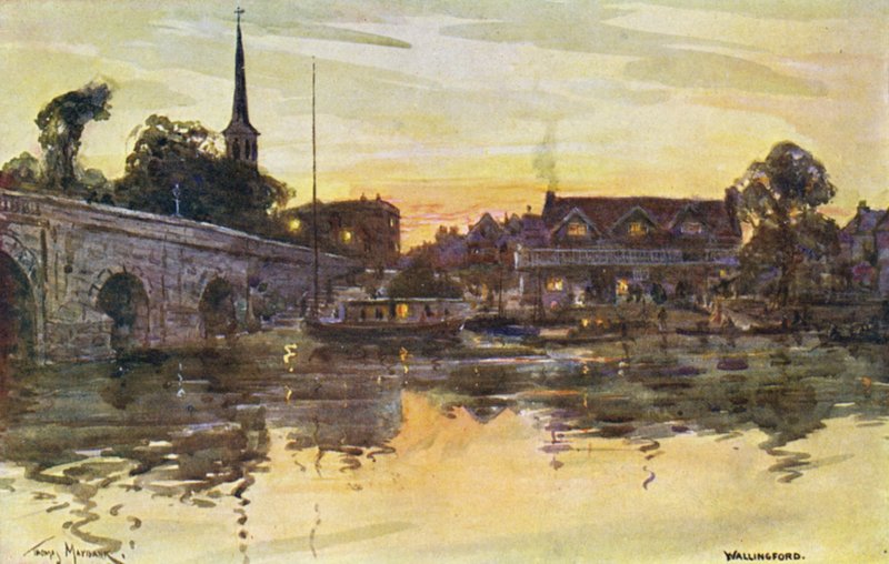Temze folyó: Wallingford (színes litográfia) alkotó: Thomas Maybank