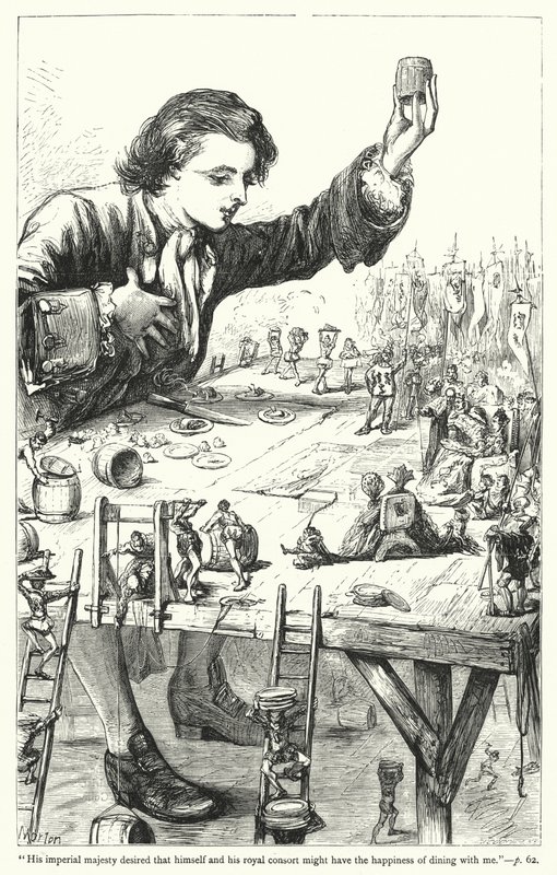 Illusztráció a Gulliver utazásaihoz, Jonathan Swift (metszet) alkotó: Thomas Morten