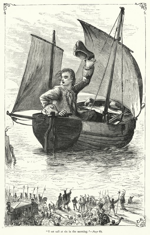 Illusztráció a Gulliver utazásaihoz, Jonathan Swift (metszet) alkotó: Thomas Morten