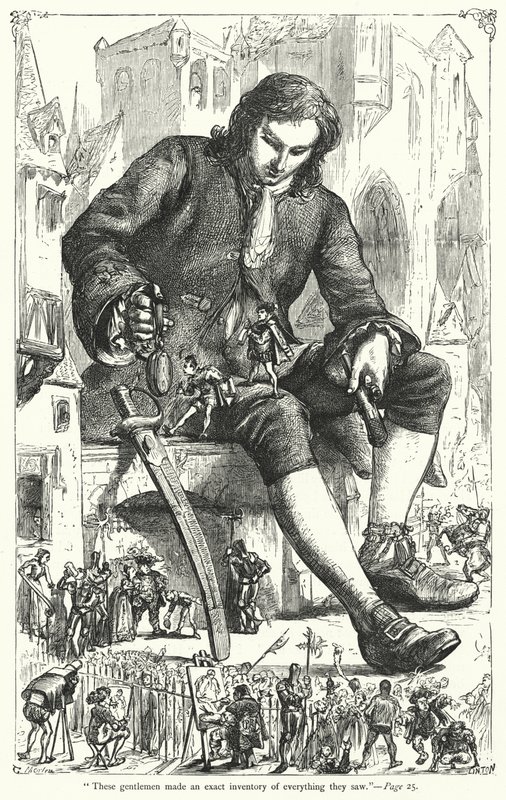 Illusztráció a Gulliver utazásaihoz, Jonathan Swift (metszet) alkotó: Thomas Morten