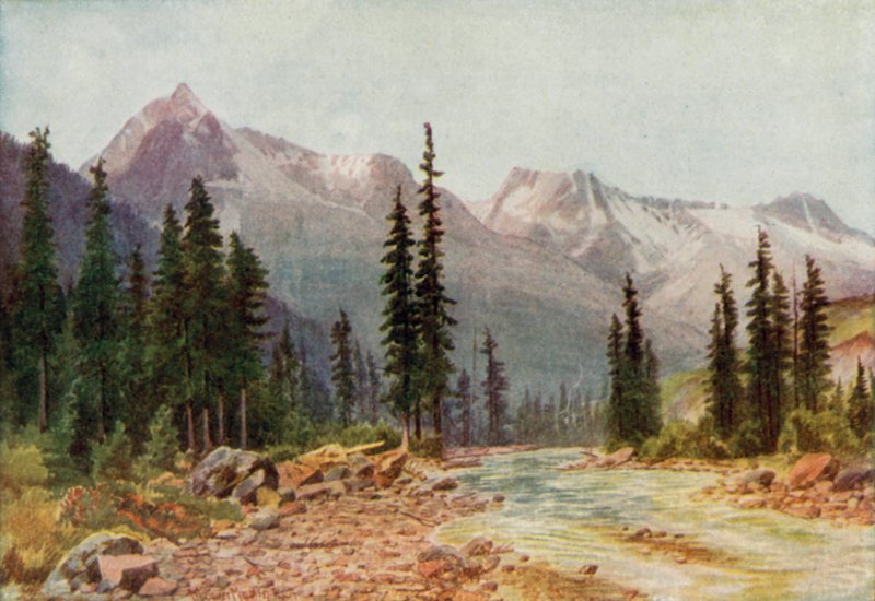 A Sziklás-hegység (színes litho) alkotó: Thomas Mower Martin