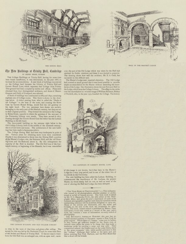 Az új épületek a Trinity Hallban, Cambridge-ben alkotó: Thomas Raffles Davison
