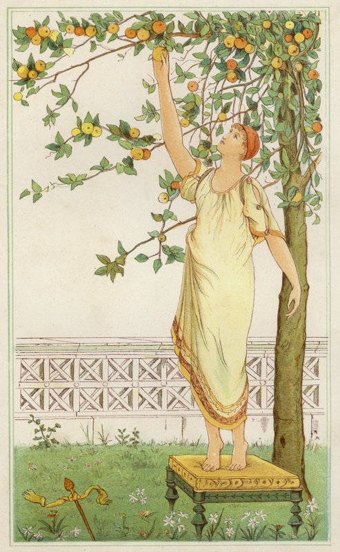Danae a narancsfák között (színes litho) alkotó: Thomas Ralph Spence