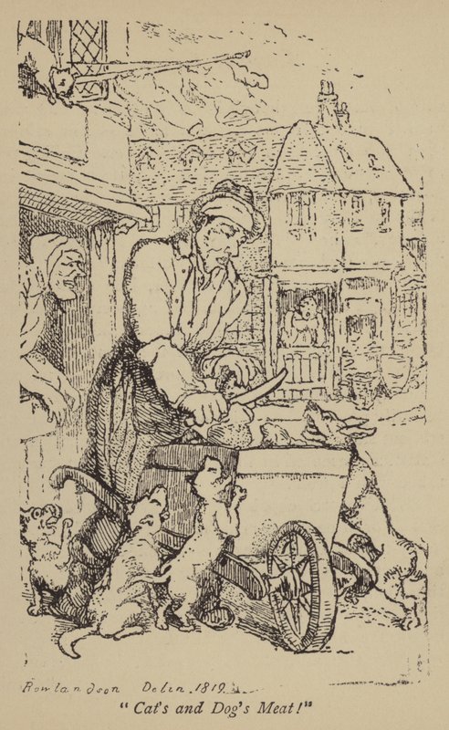 Macska és kutya hús! alkotó: Thomas Rowlandson