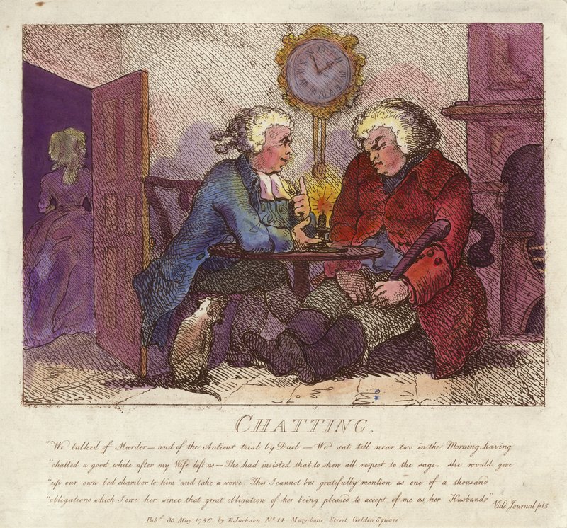 Beszélgetés Boswell Hebridai utazásáról alkotó: Thomas Rowlandson