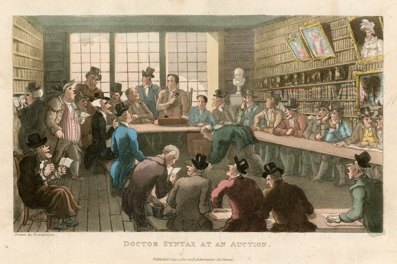 Doktor szintaxis egy aukción alkotó: Thomas Rowlandson
