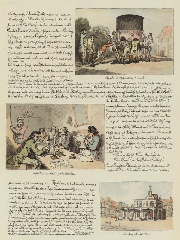 Rowlandson körútja postaszékben, 1782 (chromolitho) alkotó: Thomas Rowlandson