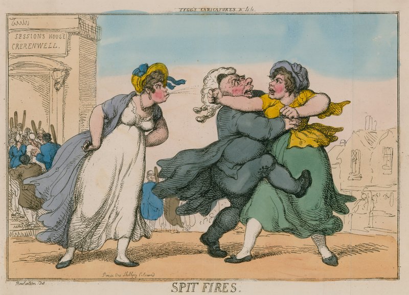 Nyársalótüzek. Sessions House, Clerkenwell alkotó: Thomas Rowlandson