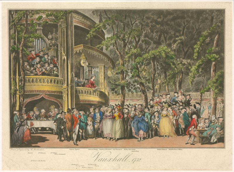 Vauxhall, 1732 alkotó: Thomas Rowlandson