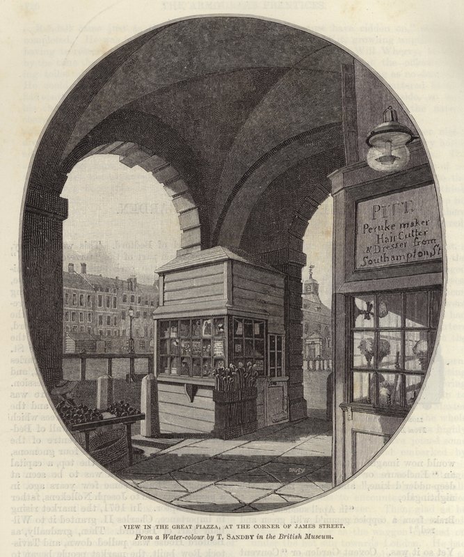 A James Street sarkán lévő nagy piazza látképe alkotó: Thomas Sandby