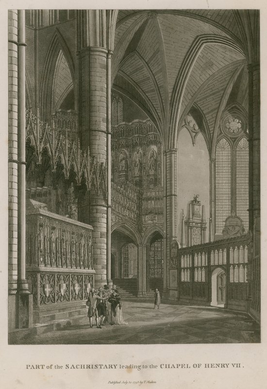 A VII. Henrik király kápolnájához vezető szentségtartó egy része, Westminster apátság, London alkotó: Thomas Snr. Malton