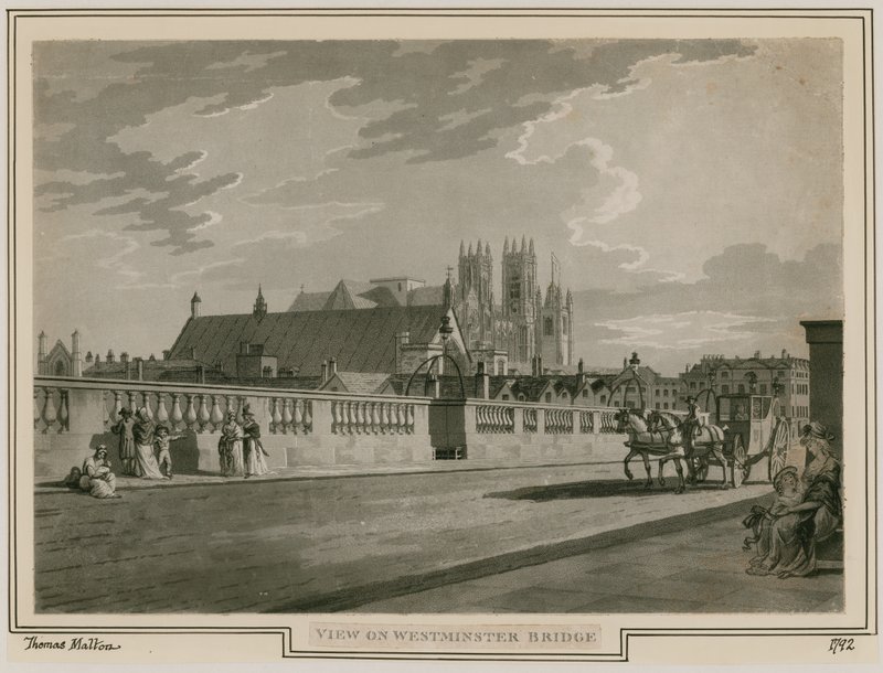Kilátás a Westminster hídra alkotó: Thomas Snr. Malton