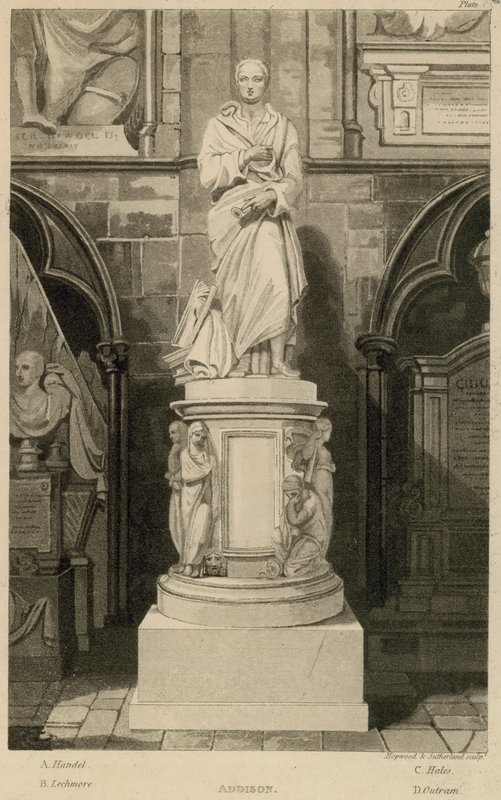Emlékmű Addisonnak, Westminster Abbey, London alkotó: Thomas Uwins