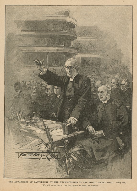 Canterbury érseke a tüntetésen a Royal Albert Hallban alkotó: Thomas Walter Wilson