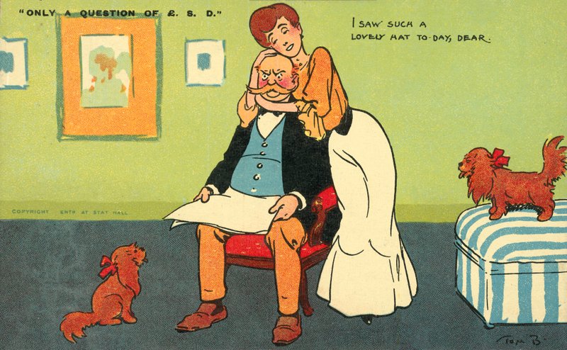Olyan szép kalapot láttam ma, kedves (színes litho) alkotó: Tom Browne