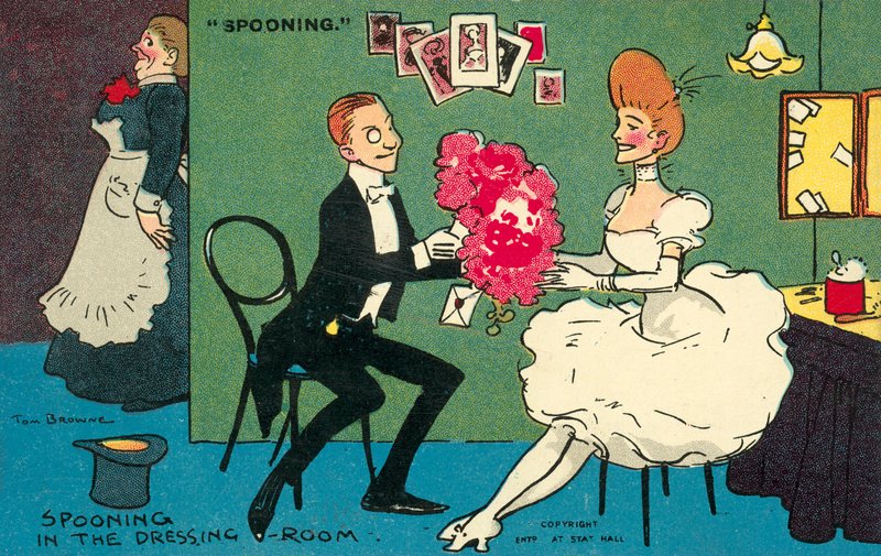 Kanalázás az öltözőben (chromolitho) alkotó: Tom Browne