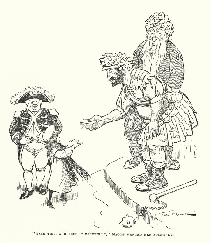 „Vedd ezt, és őrizd meg óvatosan” – figyelmeztette Magog ünnepélyesen (litho) alkotó: Tom Browne