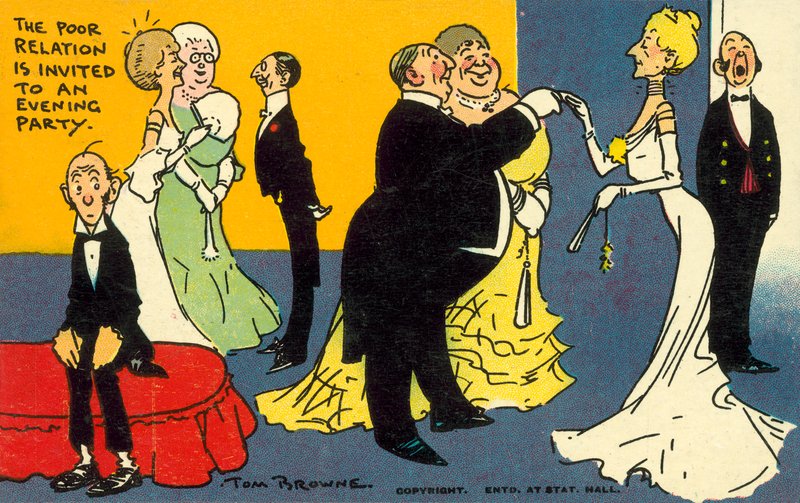 A szegény rokont meghívják egy esti partira (chromolitho) alkotó: Tom Browne