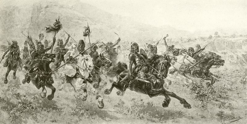 Attila, Isten ostora (mélynyomás) alkotó: Ulpiano Checa y Sanz