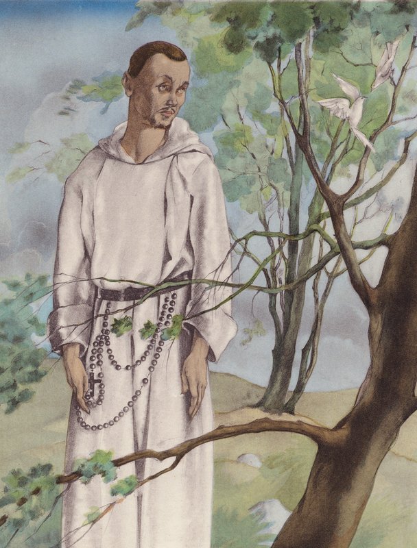 Brunelleschi-illusztráció a Contes et Nouvelles de La Fontaine számára (színes litográfia) alkotó: Umberto (after) Brunelleschi