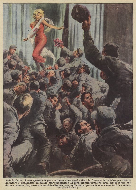 Szurkolók Koreában (színes lithó) alkotó: Unknown artist