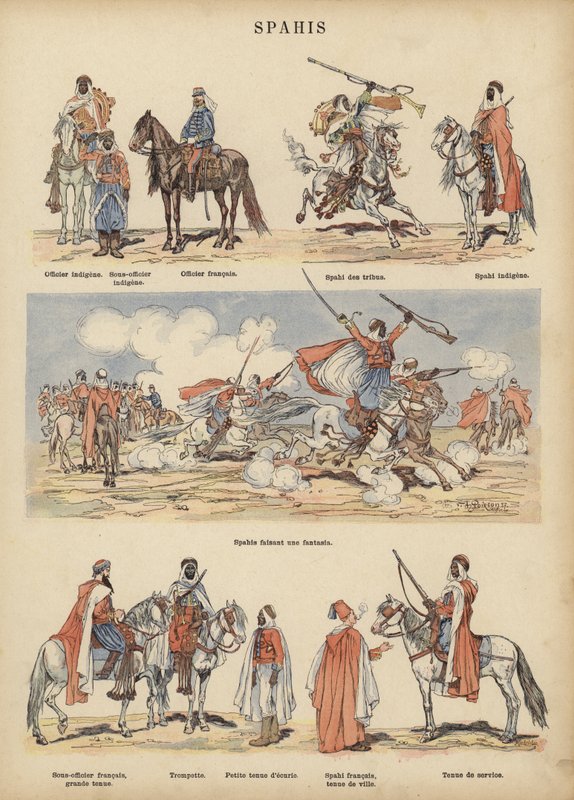 Szpáhik, a francia hadsereg gyarmati katonái (színes litho) alkotó: Victor Armand Poirson