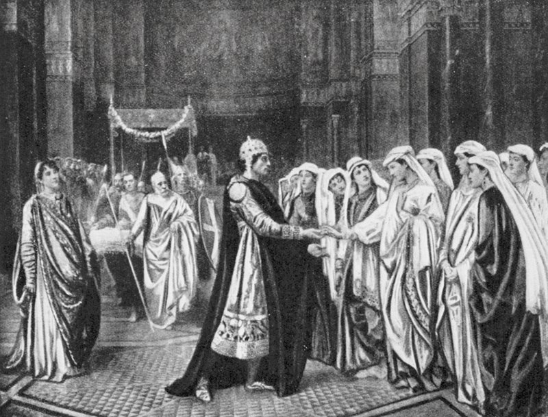 Theophilus választása (litográfia) alkotó: Valentine Cameron (after) Prinsep
