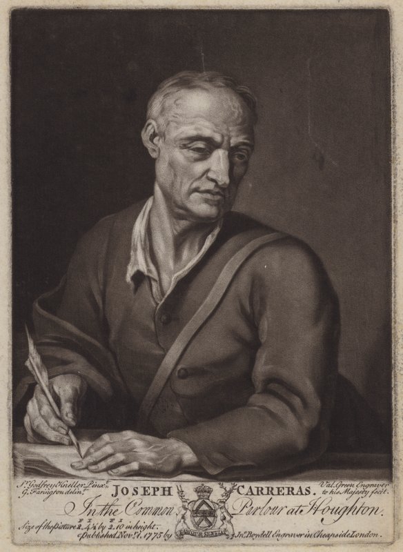 Joseph Carreras, költő és Braganzai Katalin káplánja (mezzotint) alkotó: Valentine Green