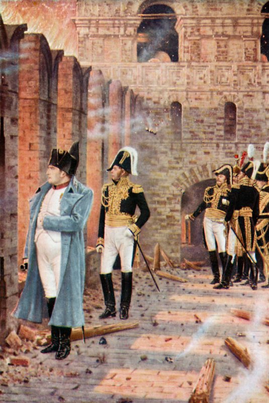 Napóleon Moszkva égő romjai között alkotó: Vasili Vasilievich Vereshchagin