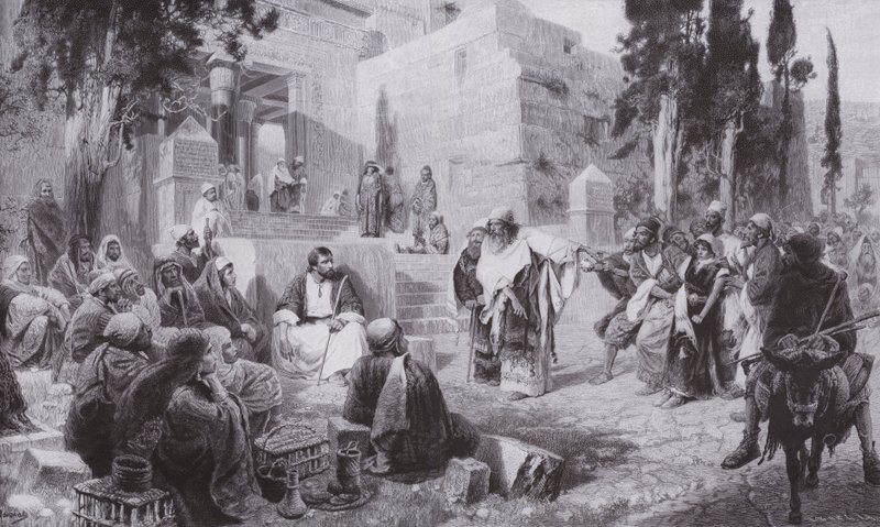 Jézus és a házasságtörésen elfogott asszony (litho) alkotó: Vasilij Dmitrievich Polenov