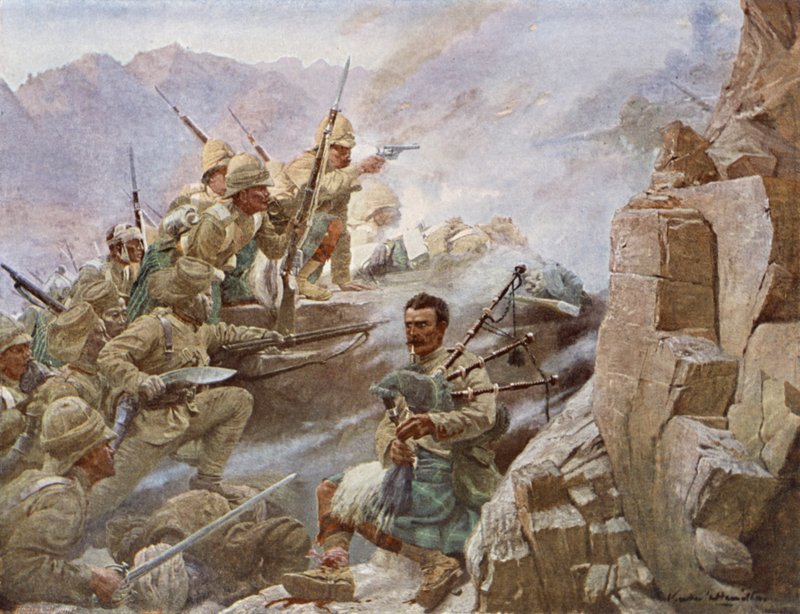 Dargai megrohanása, második malakandi csata, északnyugati határ, 1897 alkotó: Vereker Monteith Hamilton