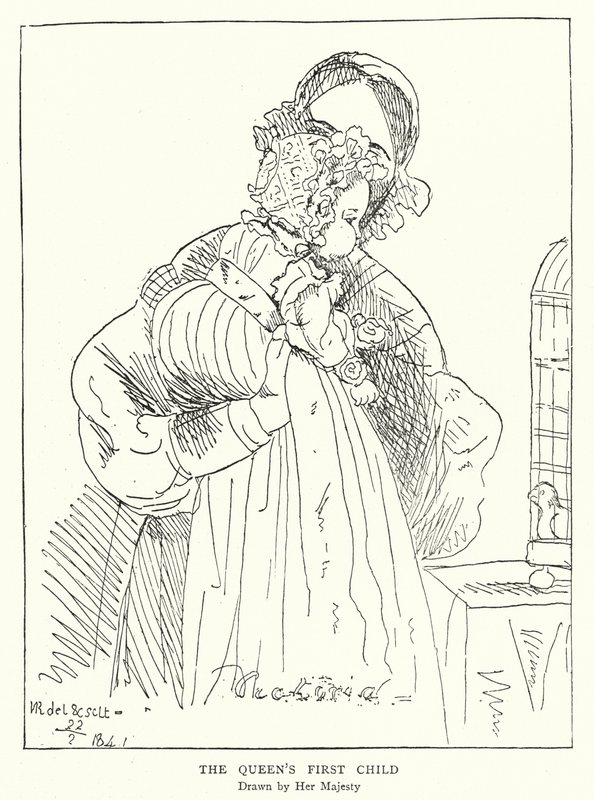 Viktória királynő első gyermeke, őfelsége rajzolta (litho) alkotó: Victoria Queen