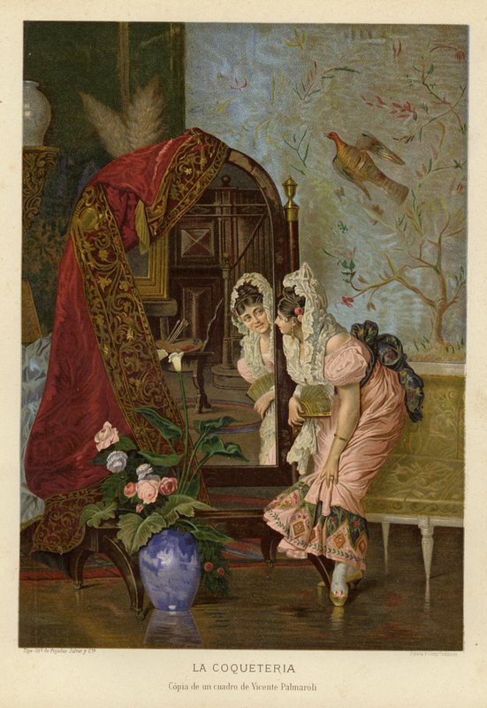 Coquetry (chromolitho) alkotó: Vincente Gonzalez Palmaroli