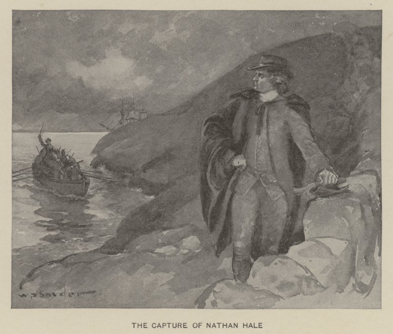 Nathan Hale elfogása (litho) alkotó: W. P. Snyder