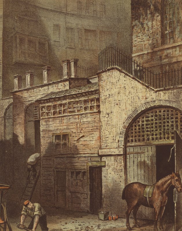 Épületek és lépcsők, Salisbury Street alja, Adelphi, Strand (chromolitho) alkotó: Waldo Sargeant