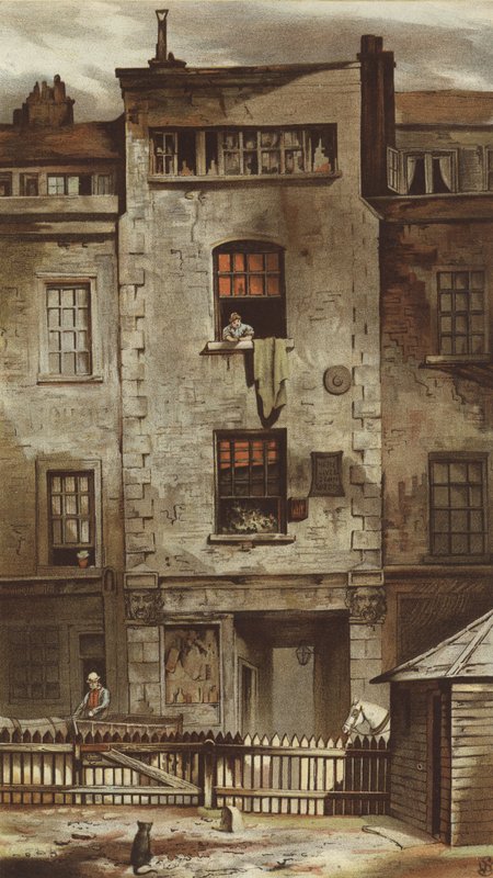 Dryden háza, Fetter Lane (chromolitho) alkotó: Waldo Sargeant