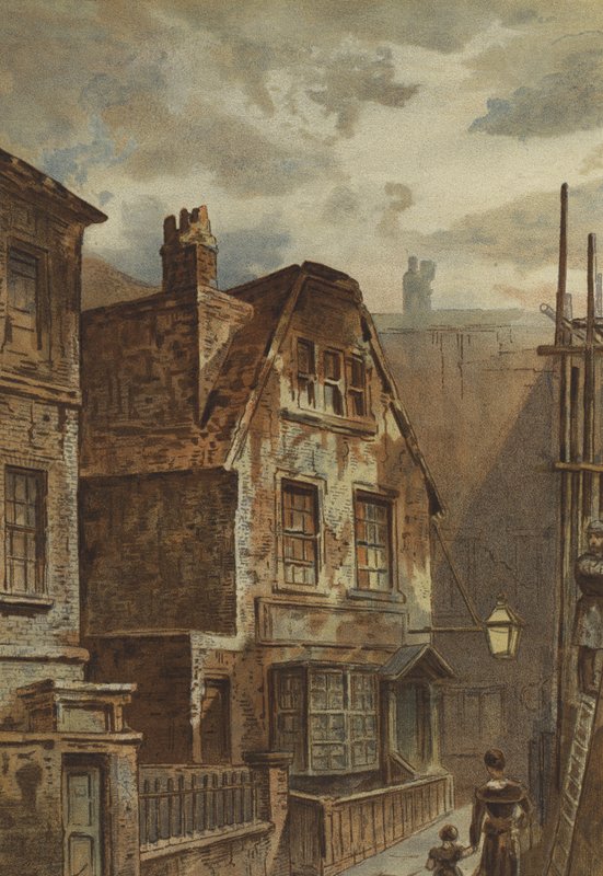 Régi ház a Ludgate mögött (chromolitho) alkotó: Waldo Sargeant