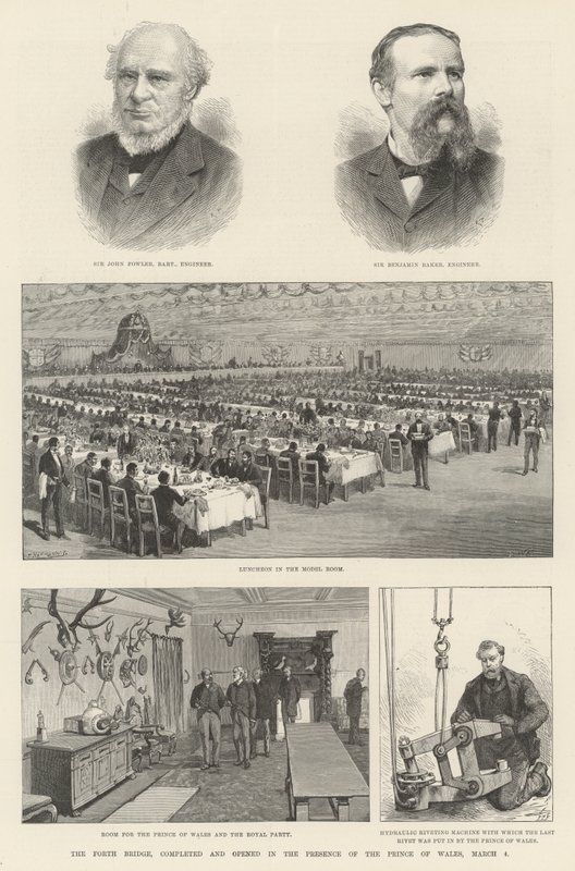 A Forth híd a walesi herceg jelenlétében készült el és nyílt meg március 4-én alkotó: Walter Paget