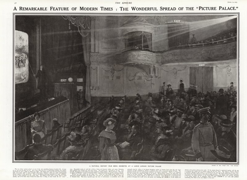 Egy természettudományi film bemutatója egy londoni mozipalotában, 1913 alkotó: Walter Stanley Paget