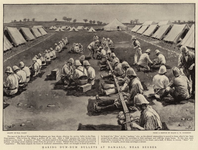 Making Dum-Dum Bullets at Damarli, near Berber  alkotó: Walter Stanley Paget