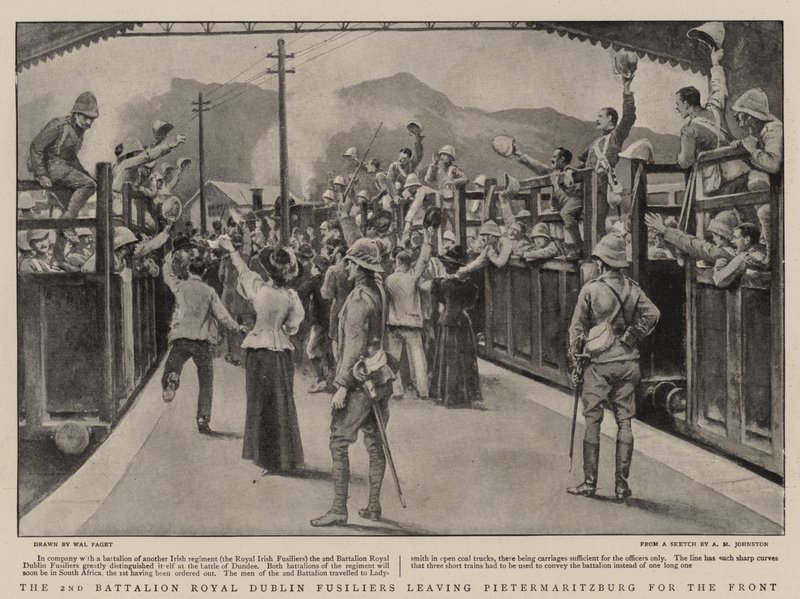 A 2. zászlóalj Royal Dublin Fusiliers Pietermaritzburgból indul a frontra alkotó: Walter Stanley Paget