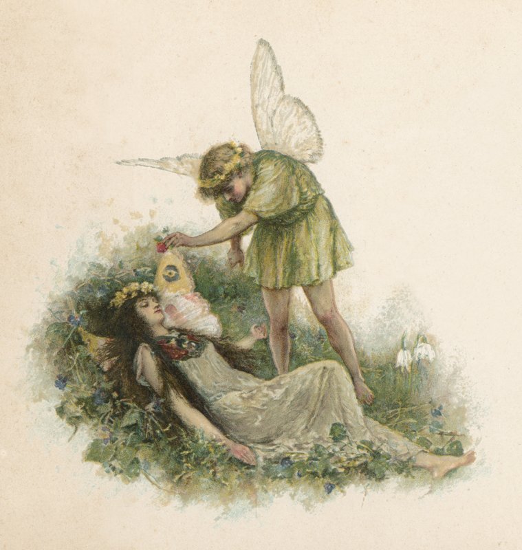 Titánia és Oberon a Szentivánéji álomból (chromolitho) alkotó: Walter Stanley Paget