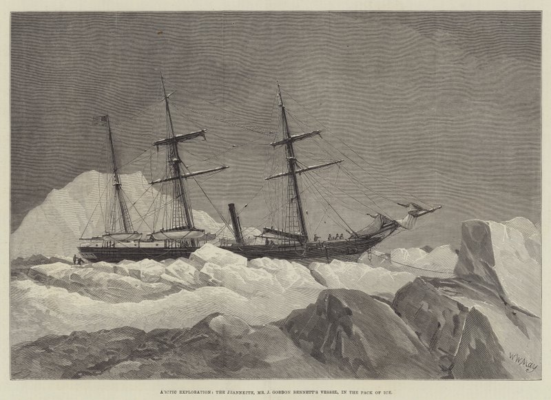 Sarkkutatás, a Jeannette, J. Gordon Bennett úr hajója a jégtakaróban alkotó: Walter William May