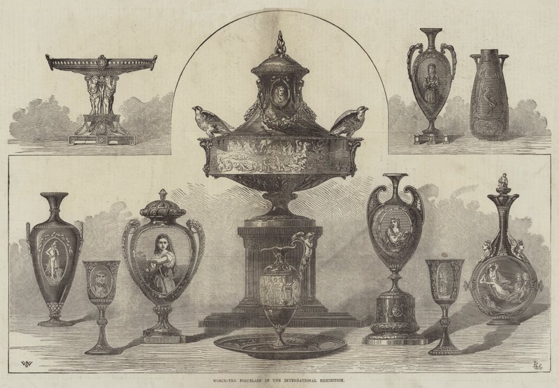 Worcester porcelán a nemzetközi kiállításon alkotó: Thomas Walter Wilson